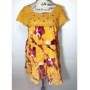 Lane Bryant Floral Embroidered Tiered Blouse